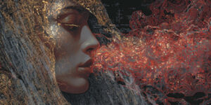 Woman waking up to spiritual truth and breaking free from societal programming